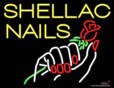 Shellac Nails Rose Real Neon Glass Tube Neon Sign 