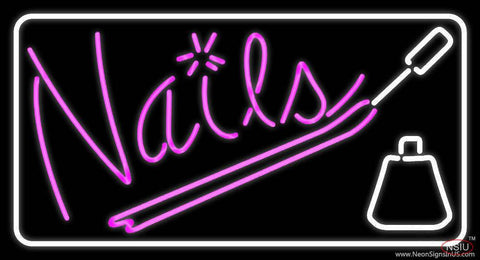 Pink Nails With Nail Polish Real Neon Glass Tube Neon Sign 