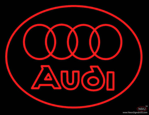 Audi Rings Logo Real Neon Glass Tube Neon Sign