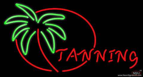 Red Tanning With Palm Tree Real Neon Glass Tube Neon Sign