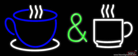 Coffee And Espresso Cups Logo Real Neon Glass Tube Neon Sign 