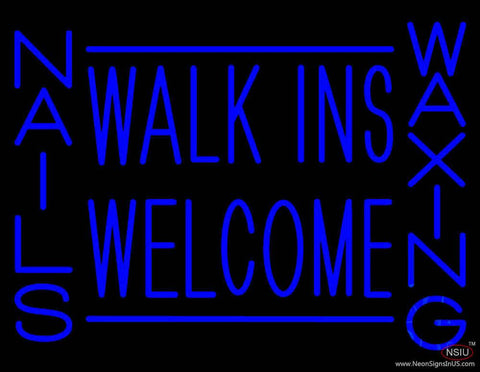 Walk Ins Welcome Nails Hair Real Neon Glass Tube Neon Sign
