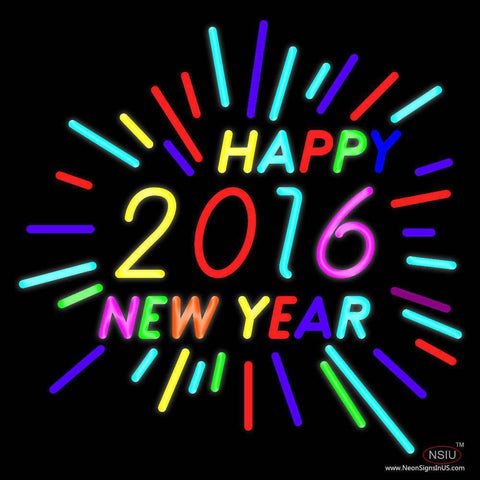 Happy  New Year Real Neon Glass Tube Neon Sign 