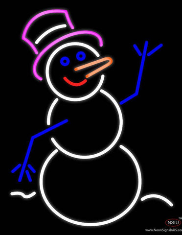 Snowman Signboard Real Neon Glass Tube Neon Sign 