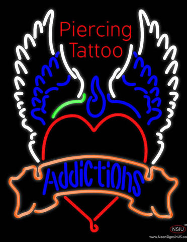 Piercing Tattoo Addiction Logo Real Neon Glass Tube Neon Sign 