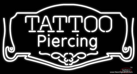 White Tattoo Piercing Real Neon Glass Tube Neon Sign