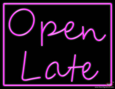 Open Late Real Neon Glass Tube Neon Sign 