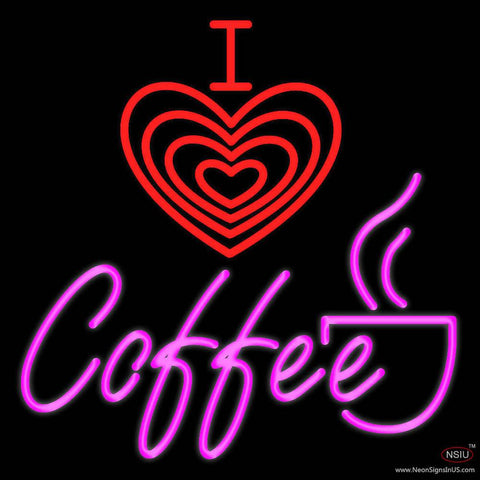 I Love Coffee Hot Real Neon Glass Tube Neon Sign 