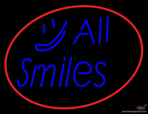 All Smiles Real Neon Glass Tube Neon Sign 