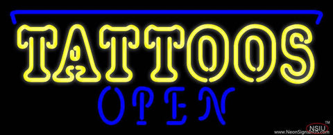 Tattoos Open Real Neon Glass Tube Neon Sign