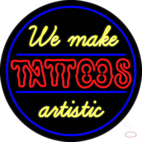 We Make Tattoos Artistic Real Neon Glass Tube Neon Sign 
