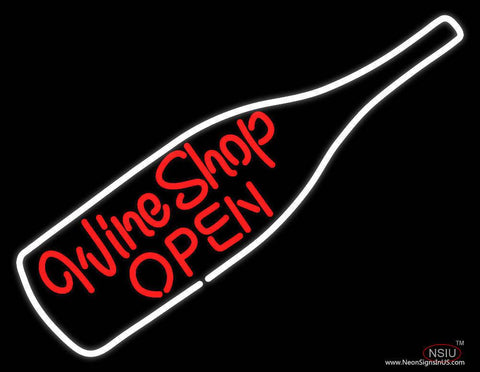 Wine Shop Open Logo Real Neon Glass Tube Neon Sign