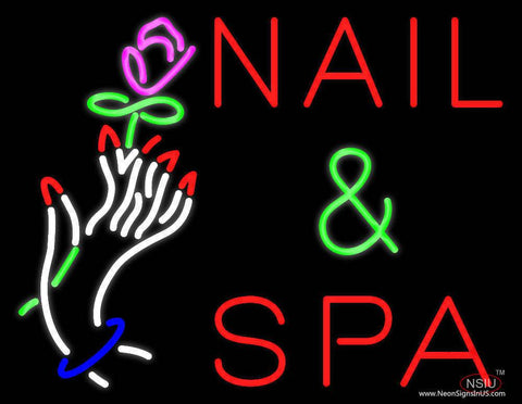 Nails And Spa With Nails And Flower Real Neon Glass Tube Neon Sign 