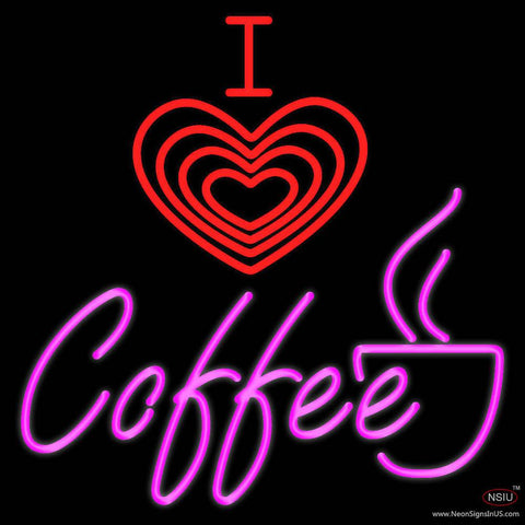 I Love Coffee Hot Real Neon Glass Tube Neon Sign 