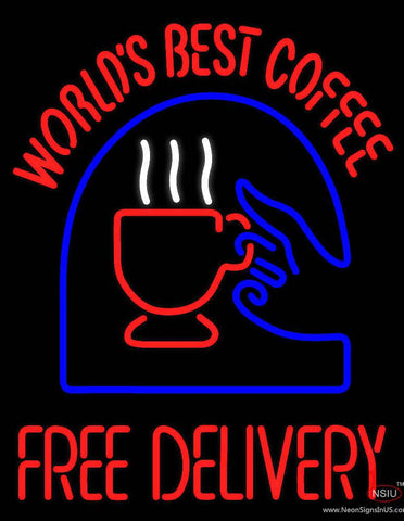 Worlds Best Coffee With Logo Real Neon Glass Tube Neon Sign 