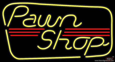 Yellow Pawn Shop Real Neon Glass Tube Neon Sign 