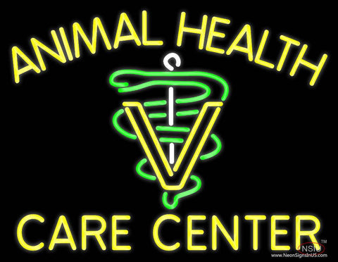 Yellow Animal Health Care Center Real Neon Glass Tube Neon Sign 