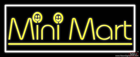 Yellow Mini Mart Real Neon Glass Tube Neon Sign