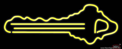 Yellow Key Logo Real Neon Glass Tube Neon Sign 