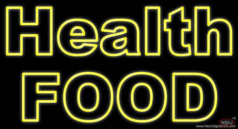 Yellow Health Food Real Neon Glass Tube Neon Sign