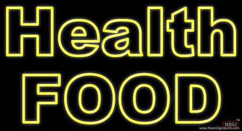 Yellow Health Food Real Neon Glass Tube Neon Sign 