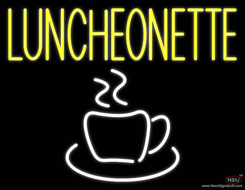 Luncheonette With Coffee Glass Real Neon Glass Tube Neon Sign 
