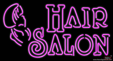 Double Stroke Pink Hair Salon Real Neon Glass Tube Neon Sign