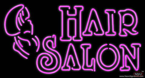 Double Stroke Pink Hair Salon Real Neon Glass Tube Neon Sign 