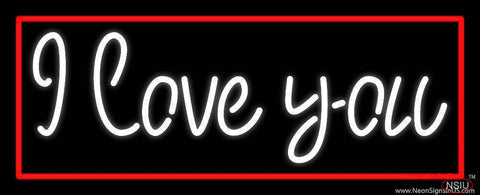 White I Love You With Red Border Real Neon Glass Tube Neon Sign