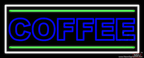 Double Stroke Blue Coffee Real Neon Glass Tube Neon Sign