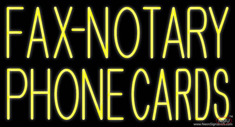 Yellow Fax Notary Phone Cards Real Neon Glass Tube Neon Sign