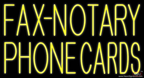 Yellow Fax Notary Phone Cards Real Neon Glass Tube Neon Sign 