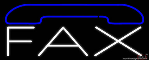White Fax With Logo  Real Neon Glass Tube Neon Sign 