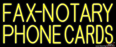 Yellow Fax Notary Phone Cards  Real Neon Glass Tube Neon Sign