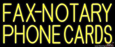 Yellow Fax Notary Phone Cards  Real Neon Glass Tube Neon Sign 