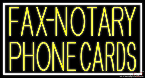 Yellow Fax Notary Phone Cards With White Border Real Neon Glass Tube Neon Sign