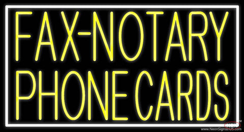 Yellow Fax Notary Phone Cards With White Border Real Neon Glass Tube Neon Sign 