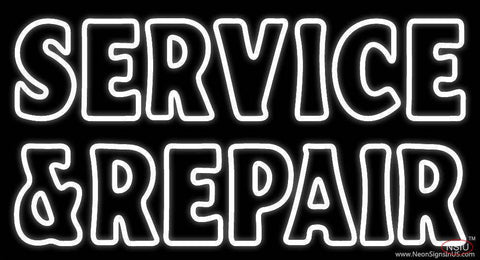 White Double Stroke Service And Repair Real Neon Glass Tube Neon Sign 