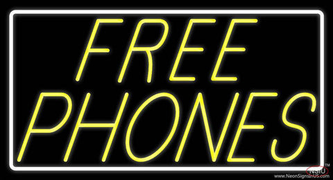 Yellow Free Phone Real Neon Glass Tube Neon Sign