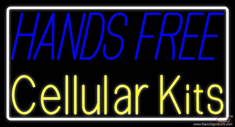 Yellow Hands Free Cellular Kits  Real Neon Glass Tube Neon Sign