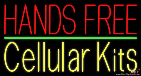 Yellow Hands Free Cellular Kits  Real Neon Glass Tube Neon Sign