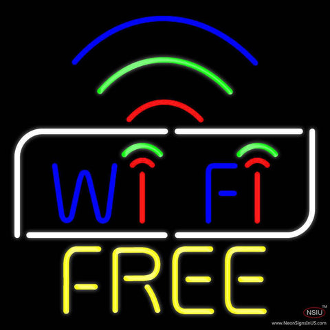 Wifi Free Block With Phone Number  Real Neon Glass Tube Neon Sign 