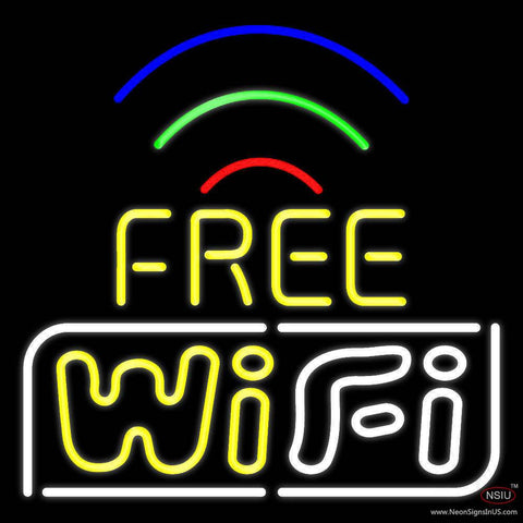 Wifi Free Red Border With Phone Number Real Neon Glass Tube Neon Sign 