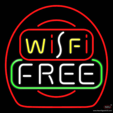 Wifi Free Red Round Border Real Neon Glass Tube Neon Sign