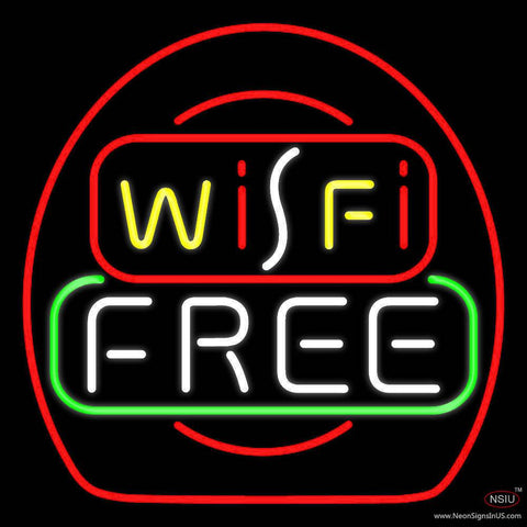 Wifi Free Red Round Border Real Neon Glass Tube Neon Sign 