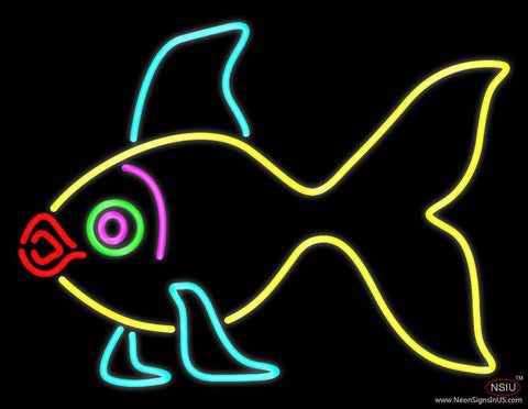 Yellow Fish  Real Neon Glass Tube Neon Sign 