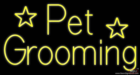 Yellow Pet Grooming Real Neon Glass Tube Neon Sign