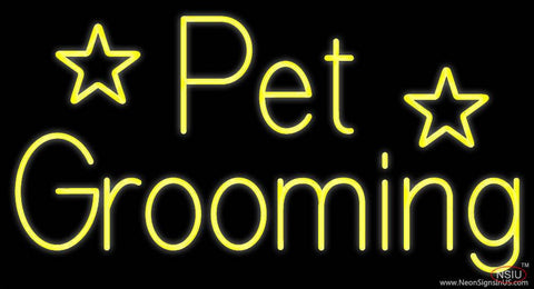Yellow Pet Grooming Real Neon Glass Tube Neon Sign 