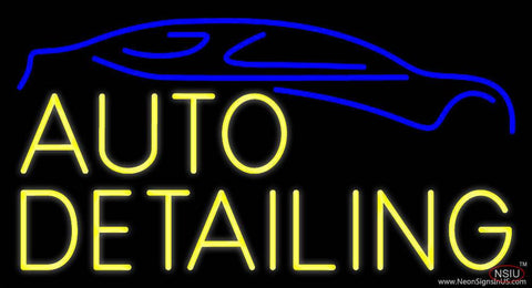 Yellow Auto Detailing  Real Neon Glass Tube Neon Sign