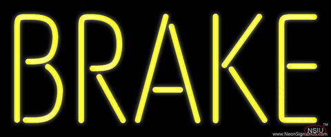 Yellow Brake Real Neon Glass Tube Neon Sign